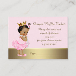Ethnic Princess Diaper Raffle Ticket Begleitkarte