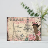 Ethnic Princess Eiffel Tower Chandelier Vielen Dan Dankeskarte (Stehend Vorderseite)