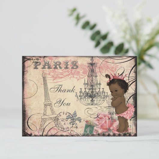 Ethnic Princess Eiffel Tower Chandelier Vielen Dan Dankeskarte (Stehend Vorderseite)