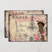 Ethnic Princess Eiffel Tower Chandelier Vielen Dan Dankeskarte (Vorne/Hinten)
