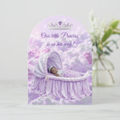 Ethnic Princess Lila Lilac Baby Shower Tiara Einladung (Stehend Vorderseite)