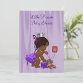 Ethnic Princess Lilac Baby Shower Einladung (Stehend Vorderseite)