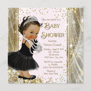 Ethnic Princess Little Lady Pink Gold Baby Dusche Einladung