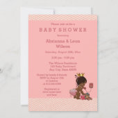 Ethnic Princess on Phone Baby Shower Chevrons Einladung (Rückseite)