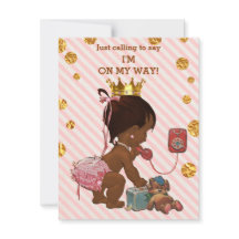 Ethnic Princess on Phone Gold Confetti Babydusche