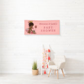 Ethnic Princess on Phone Personalisiert Baby Dusch Banner (Insitu)