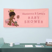 Ethnic Princess on Phone Personalisiert Baby Dusch Banner (Messe)