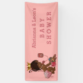 Ethnic Princess on Phone Personalisiert Baby Dusch Banner (Vertikal)