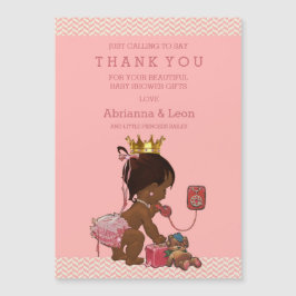 Ethnic Princess on Phone Teddy Chevrons Vielen Dan Magnetkarte