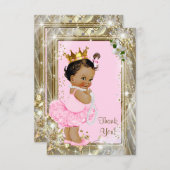 Ethnic Princess Pearls Flat Baby Dusche Vielen Dan Dankeskarte (Vorne/Hinten)