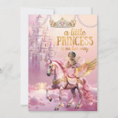 Ethnic Princess Pink Baby Shower unicorn castle Einladung (Vorderseite)