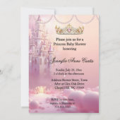 Ethnic Princess Pink Baby Shower unicorn castle Einladung (Rückseite)