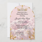 Ethnic Princess Pink Babydusche Carriage Einladung (Rückseite)