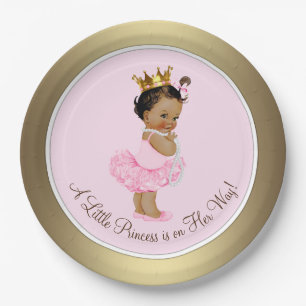 Ethnic Princess Pink Gold Baby Dusche Pappteller