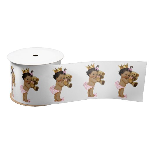 Ethnic Princess Teddy Bear Girl Babydusche Satinband (Spule)