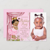 Ethnic Princess Tutu Pearl Birthday Party Einladung (Vorne/Hinten)