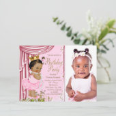 Ethnic Princess Tutu Pearl Birthday Party Einladung (Stehend Vorderseite)