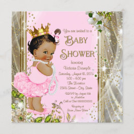 Ethnic Princess Tutu Pink Gold Baby Dusche Einladung