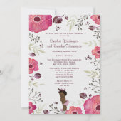 Ethnic Princess Watercolor Poppies Baby Dusche Einladung (Rückseite)