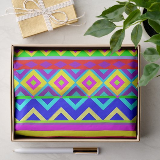 Ethnic Psychedelic Texture Pattern Seidenpapier (Geschenk)