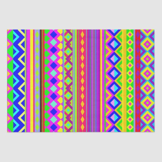 Ethnic Psychedelic Texture Pattern Seidenpapier (Vorderseite)