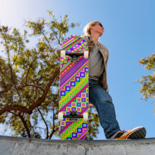 Ethnic Psychedelic Texture Pattern Skateboard