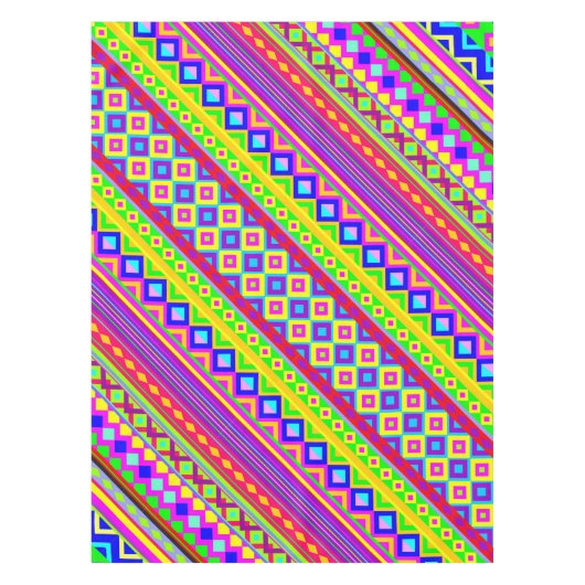 Ethnic Psychedelic Texture Pattern Tischdecke (Vorderseite)