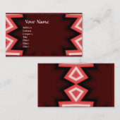 ETHNIC Red Burgundy White Abstrakt Geometric Visitenkarte (Vorne/Hinten)