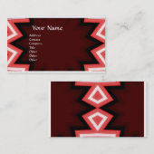 ETHNIC/RED WHITE GEOMETRIC ABSTRAKT White Pearl Visitenkarte (Vorne/Hinten)