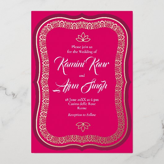 Ethnic Rich Decor Folieneinladung (Vorderseite)