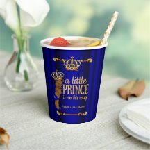 Ethnic Royal Blue Gold Prince Boy Baby Dusche