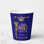 Ethnic Royal Blue Gold Prince Boy Baby Dusche Pappbecher (Vorderseite)