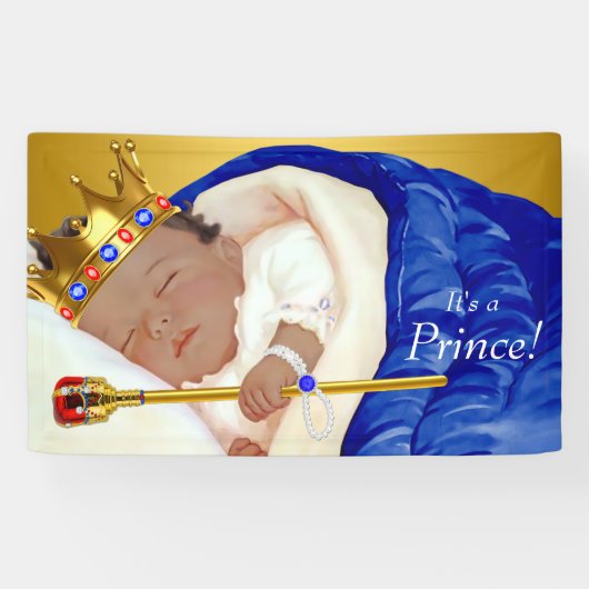 Ethnic Royal Prince Baby Dusche Banner (Horizontal)