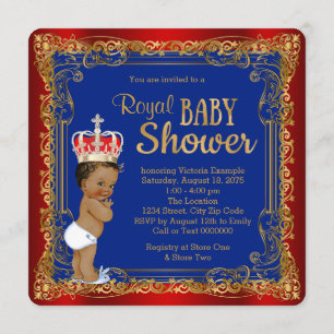 Ethnic Royal Prince Baby Dusche Einladung