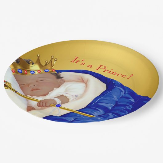 Ethnic Royal Prince Baby Dusche Pappteller (Schrägansicht)