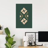 Ethnic Shape Brown Doodle Geometric Tribal Poster (Heimbüro)