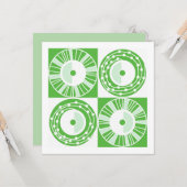 Ethnic Solar Mitte Jahrhundert moderne grüne weiße Karte (Vorderseite/Rückseite Beispiel)