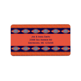 Ethnic Southwest geometric Design Label Adressaufkleber