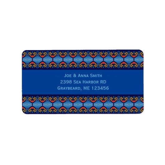 Ethnic Southwest geometric Design Label Adressaufkleber (Vorne)