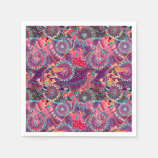 Ethnic Style Animal Muster Serviette (Vorderseite)