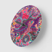 Ethnic Style Animal Pattern Runde Wanduhr (Winkel)