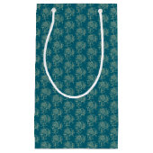 Ethnic Style Floral Mini-Print Beige auf Aquamarin Kleine Geschenktüte (Vorderseite)