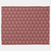 Ethnic Style Floral Mini-Print Beige auf Maroon Fleecedecke (Vorderseite (Horizontal))