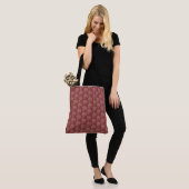 Ethnic Style Floral Mini-Print Beige auf Maroon Tasche (Am Model)