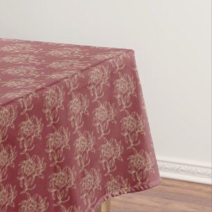 Ethnic Style Floral Mini-Print Beige auf Maroon Tischdecke