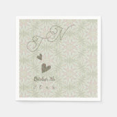 Ethnic Style Sage Green Monogram Paper Napkin Serviette (Vorderseite)