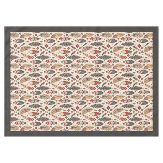 Ethnic Tablecloth mit Feder und Arrow Motif Tischdecke (Vorderseite (Horizontal))