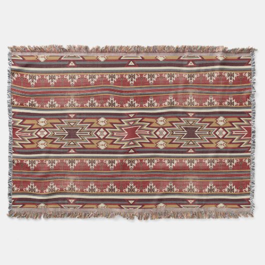 Ethnic Textile Texture Tribal Aztec National Ameri Decke (Vorderseite)