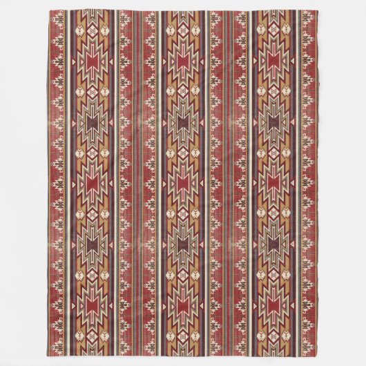 Ethnic Textile Texture Tribal Aztec National Ameri Fleecedecke (Vorderseite)