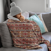 Ethnic Textile Texture Tribal Aztec National Ameri Fleecedecke